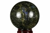 Flashy, Polished Labradorite Sphere - Great Color Play #180640-1